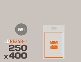 LDPE(ツルツル) 手提げ袋 PE25B-1 250x400mm