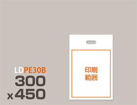 LDPE(ツルツル) 手提げ袋 PE30B 300x450mm